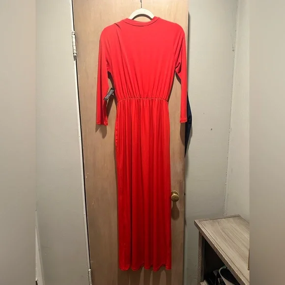 NY&Co. Long Red Dress - Picture 2 of 4